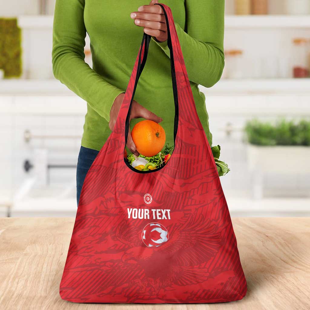 Custom Tunisia Football Grocery Bag 2026 Eagles of Carthage Red Grunge - African Pride