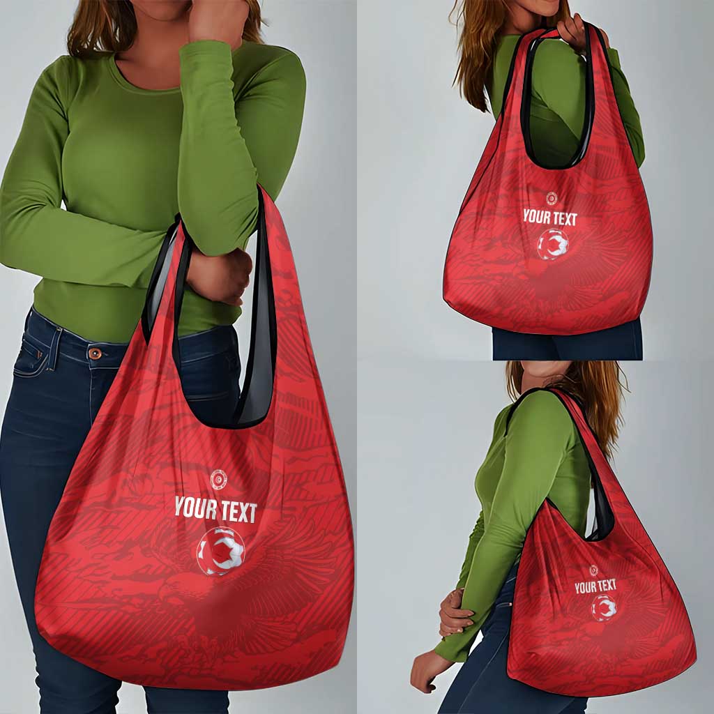 Custom Tunisia Football Grocery Bag 2026 Eagles of Carthage Red Grunge - African Pride