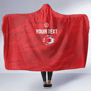 Custom Tunisia Football Hooded Blanket 2026 Eagles of Carthage Red Grunge - African Pride