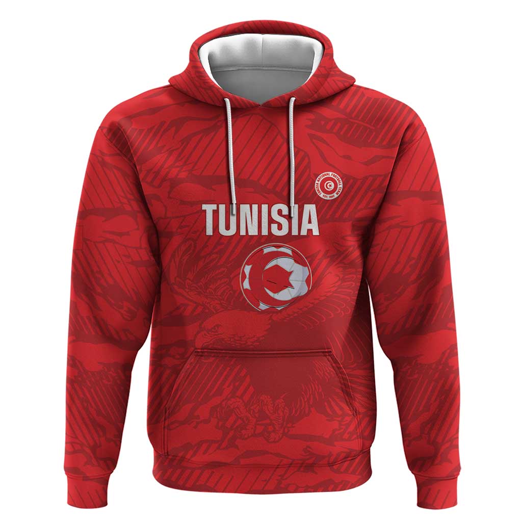 Custom Tunisia Football Hoodie 2026 Eagles of Carthage Red Grunge - African Pride
