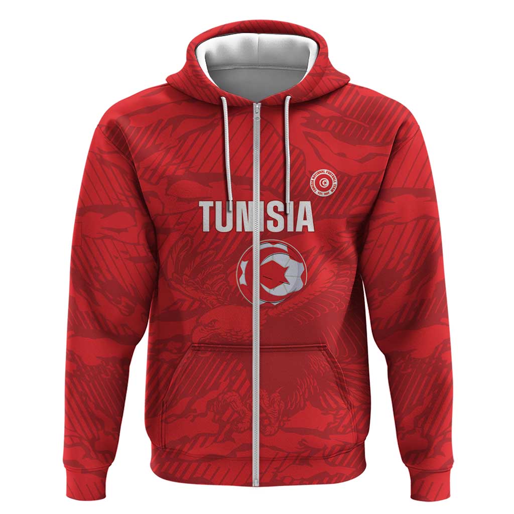 Custom Tunisia Football Hoodie 2026 Eagles of Carthage Red Grunge - African Pride