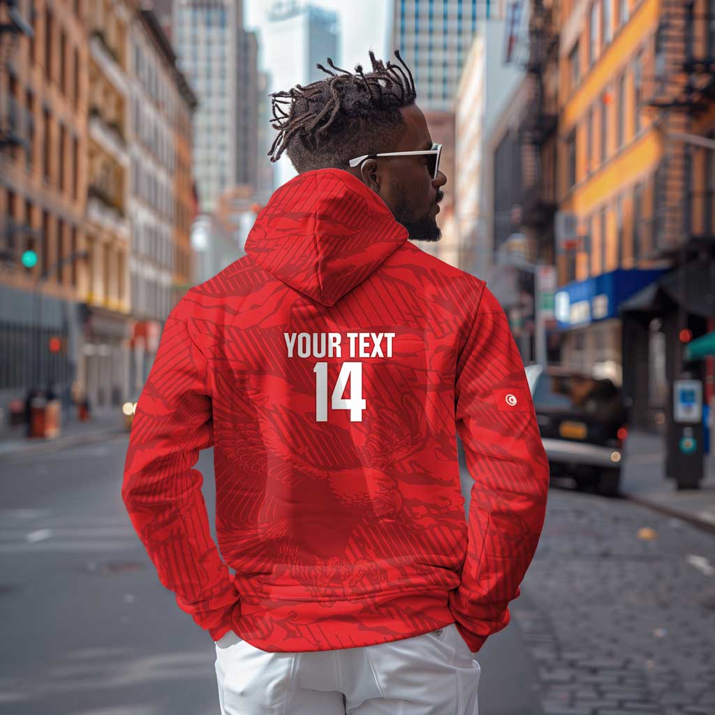 Custom Tunisia Football Hoodie 2026 Eagles of Carthage Red Grunge - African Pride
