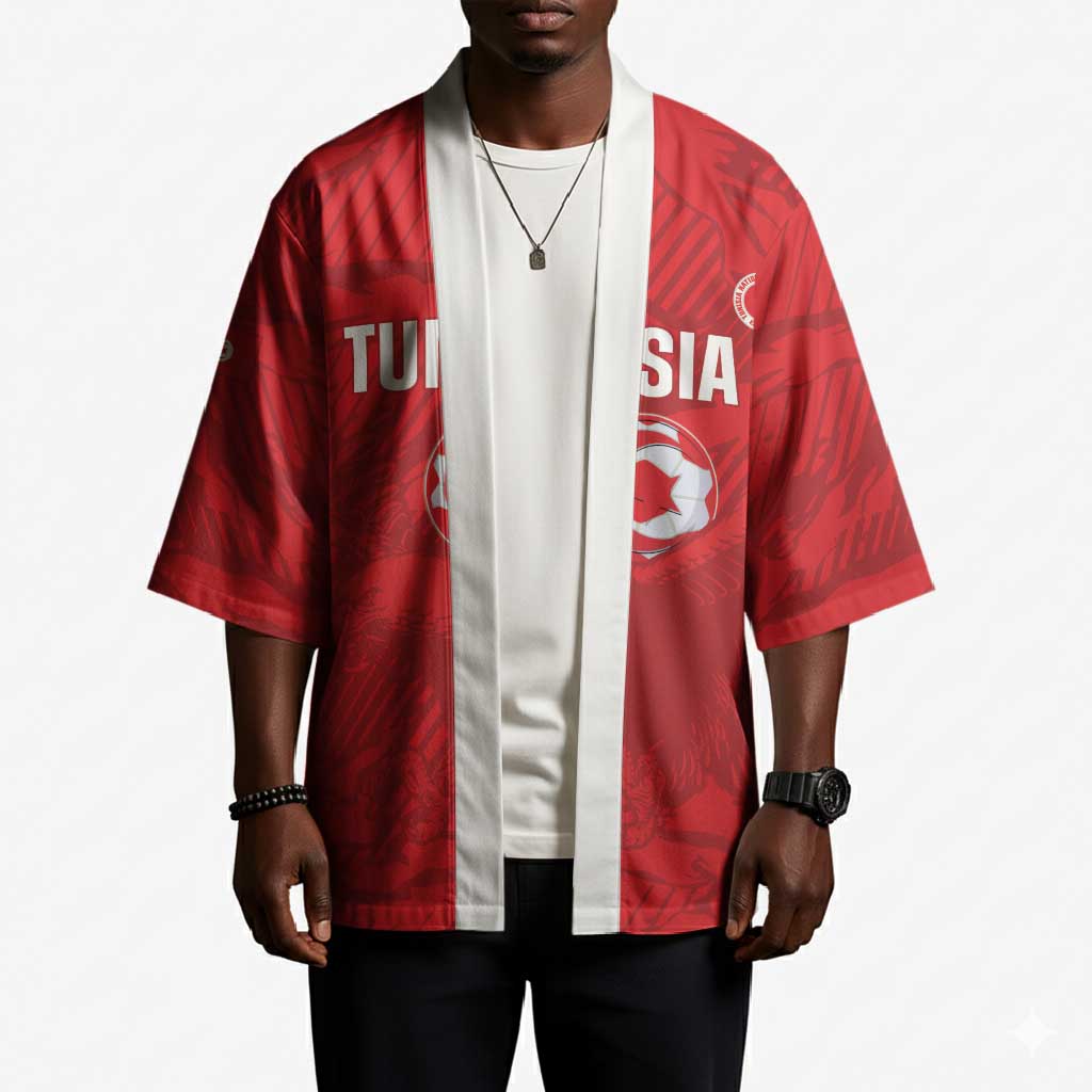 Custom Tunisia Football Kimono 2026 Eagles of Carthage Red Grunge - African Pride