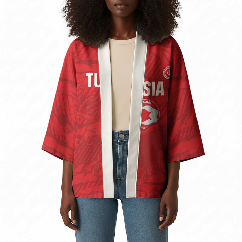 Custom Tunisia Football Kimono 2026 Eagles of Carthage Red Grunge - African Pride