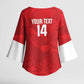 Custom Tunisia Football Kimono Sleeve Blouse 2026 Eagles of Carthage Red Grunge - African Pride