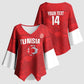 Custom Tunisia Football Kimono Sleeve Blouse 2026 Eagles of Carthage Red Grunge - African Pride