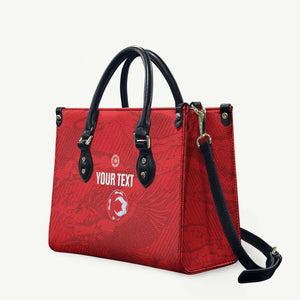Custom Tunisia Football Leather Bag 2026 Eagles of Carthage Red Grunge - African Pride
