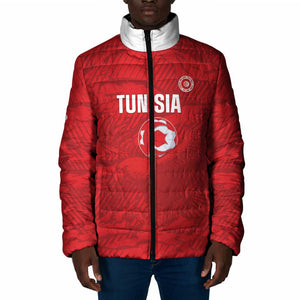 Custom Tunisia Football Padded Jacket 2026 Eagles of Carthage Red Grunge - African Pride