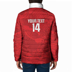 Custom Tunisia Football Padded Jacket 2026 Eagles of Carthage Red Grunge - African Pride