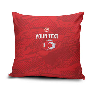 Custom Tunisia Football Pillow Cover 2026 Eagles of Carthage Red Grunge - African Pride