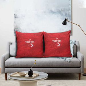 Custom Tunisia Football Pillow Cover 2026 Eagles of Carthage Red Grunge - African Pride