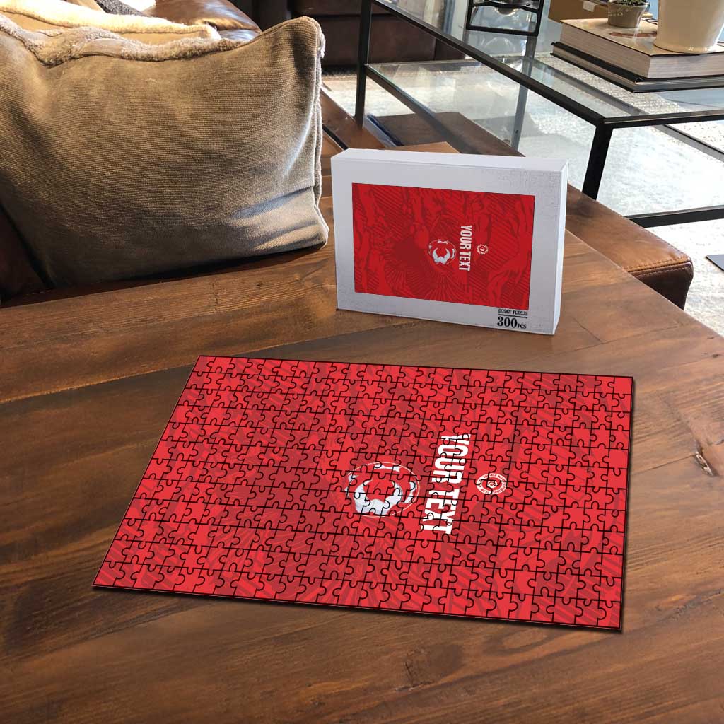 Custom Tunisia Football Puzzle 2026 Eagles of Carthage Red Grunge - African Pride