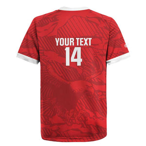 Custom Tunisia Football Rugby Jersey 2026 Eagles of Carthage Red Grunge LT14