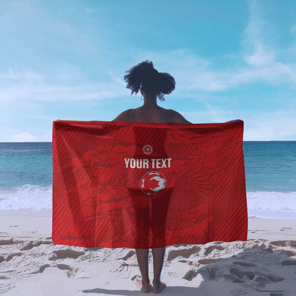 Custom Tunisia Football Sarong 2026 Eagles of Carthage Red Grunge - African Pride
