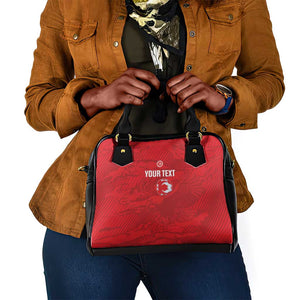 Custom Tunisia Football Shoulder Handbag 2026 Eagles of Carthage Red Grunge - African Pride