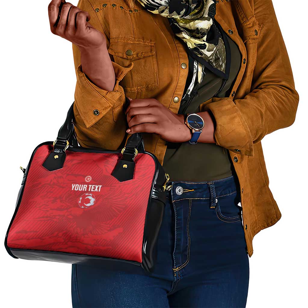 Custom Tunisia Football Shoulder Handbag 2026 Eagles of Carthage Red Grunge - African Pride