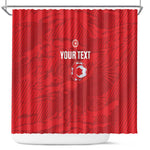 Custom Tunisia Football Shower Curtain 2026 Eagles of Carthage Red Grunge - African Pride