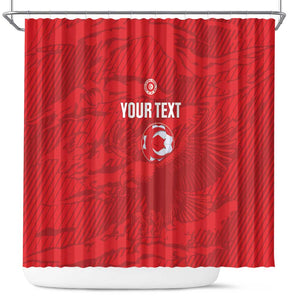 Custom Tunisia Football Shower Curtain 2026 Eagles of Carthage Red Grunge - African Pride