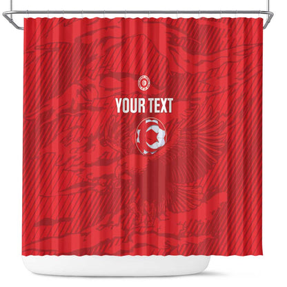 Custom Tunisia Football Shower Curtain 2026 Eagles of Carthage Red Grunge - African Pride