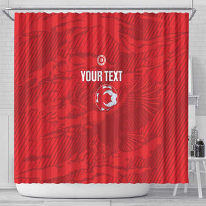 Custom Tunisia Football Shower Curtain 2026 Eagles of Carthage Red Grunge - African Pride