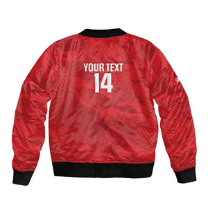 Custom Tunisia Football Sleeve Zip Bomber Jacket 2026 Eagles of Carthage Red Grunge - African Pride