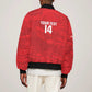 Custom Tunisia Football Sleeve Zip Bomber Jacket 2026 Eagles of Carthage Red Grunge - African Pride