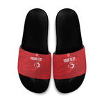 Custom Tunisia Football Slide Sandals 2026 Eagles of Carthage Red Grunge - African Pride