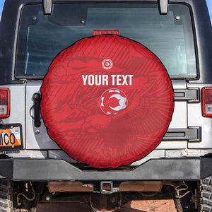 Custom Tunisia Football Spare Tire Cover 2026 Eagles of Carthage Red Grunge - African Pride