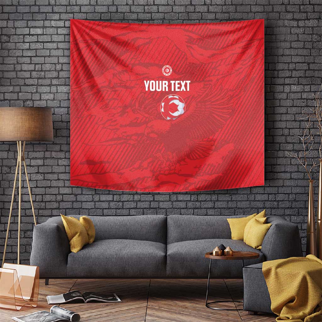 Custom Tunisia Football Tapestry 2026 Eagles of Carthage Red Grunge - African Pride