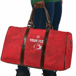 Custom Tunisia Football Travel Bag 2026 Eagles of Carthage Red Grunge - African Pride