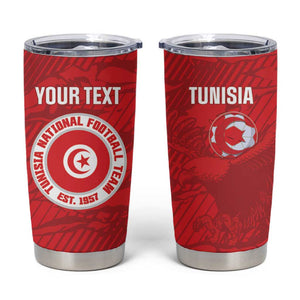 Custom Tunisia Football Tumbler Cup 2026 Eagles of Carthage Red Grunge - African Pride