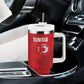 Custom Tunisia Football Tumbler With Handle 2026 Eagles of Carthage Red Grunge - African Pride