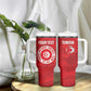Custom Tunisia Football Tumbler With Handle 2026 Eagles of Carthage Red Grunge - African Pride
