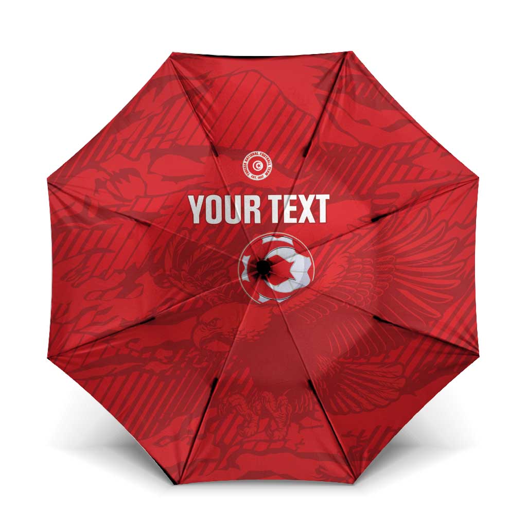 Custom Tunisia Football Umbrella 2026 Eagles of Carthage Red Grunge - African Pride