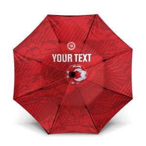 Custom Tunisia Football Umbrella 2026 Eagles of Carthage Red Grunge - African Pride
