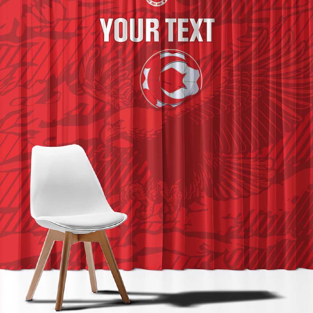 Custom Tunisia Football Window Curtain 2026 Eagles of Carthage Red Grunge - African Pride