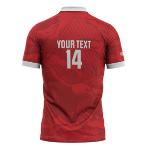 Custom Tunisia Football Zipper Polo Shirt 2026 Eagles of Carthage Red Grunge - African Pride