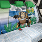 Personalised Afro Sierra Leone Back Car Seat Cover Chimp With Drum - Happy Independence Day