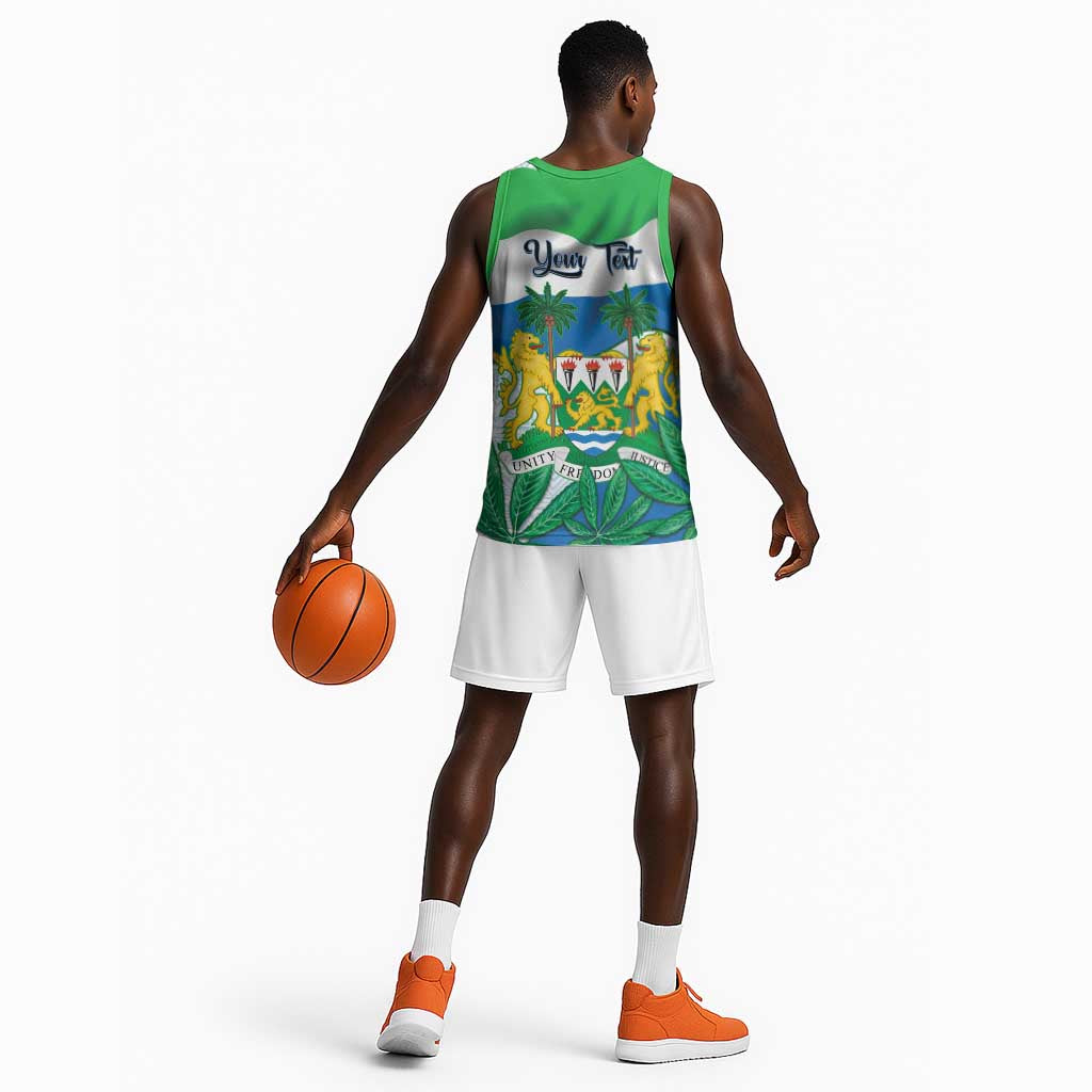 Personalised Afro Sierra Leone Basketball Jersey Chimp With Drum - Happy Independence Day LT14