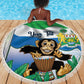 Personalised Afro Sierra Leone Beach Blanket Chimp With Drum - Happy Independence Day