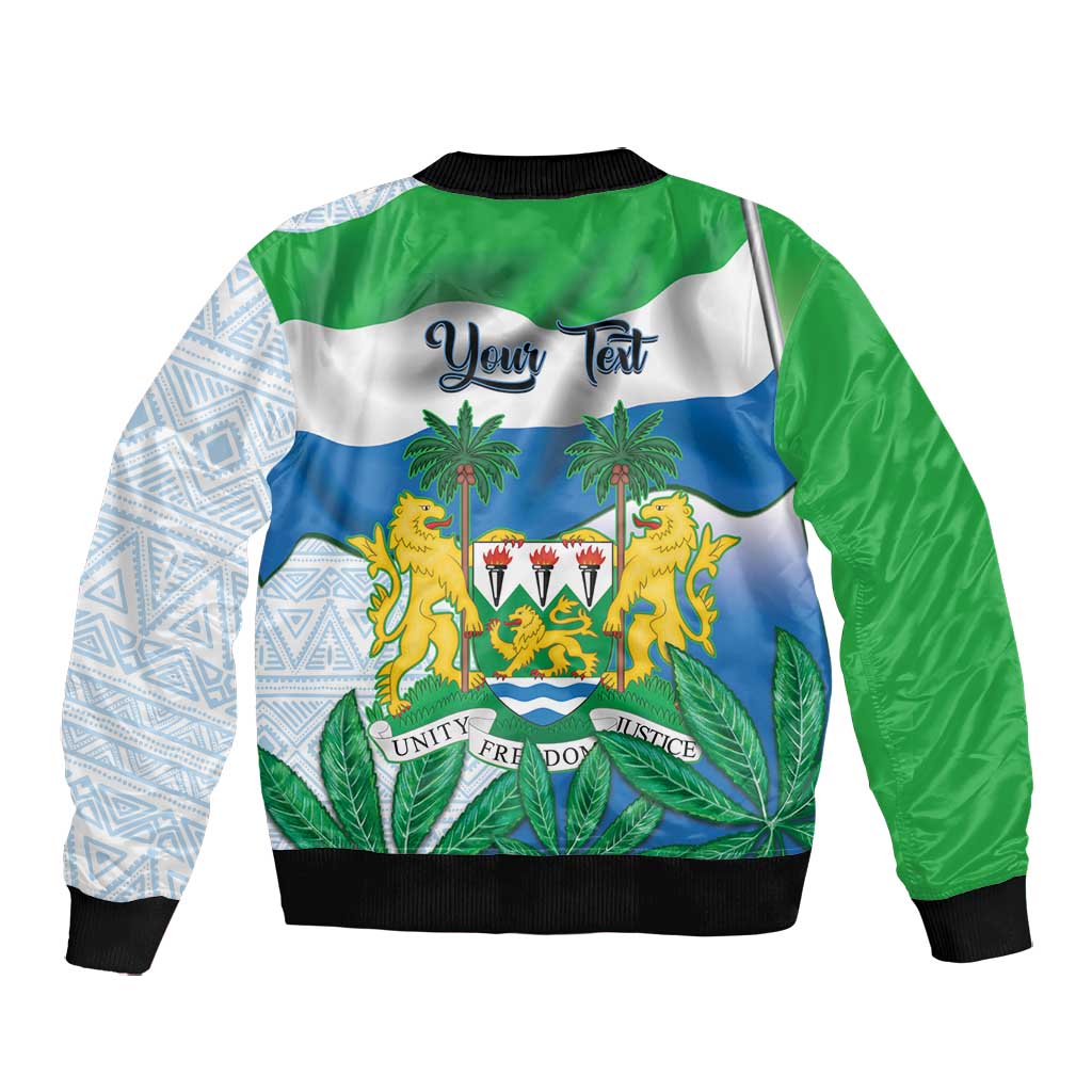Personalised Afro Sierra Leone Bomber Jacket Chimp With Drum - Happy Independence Day