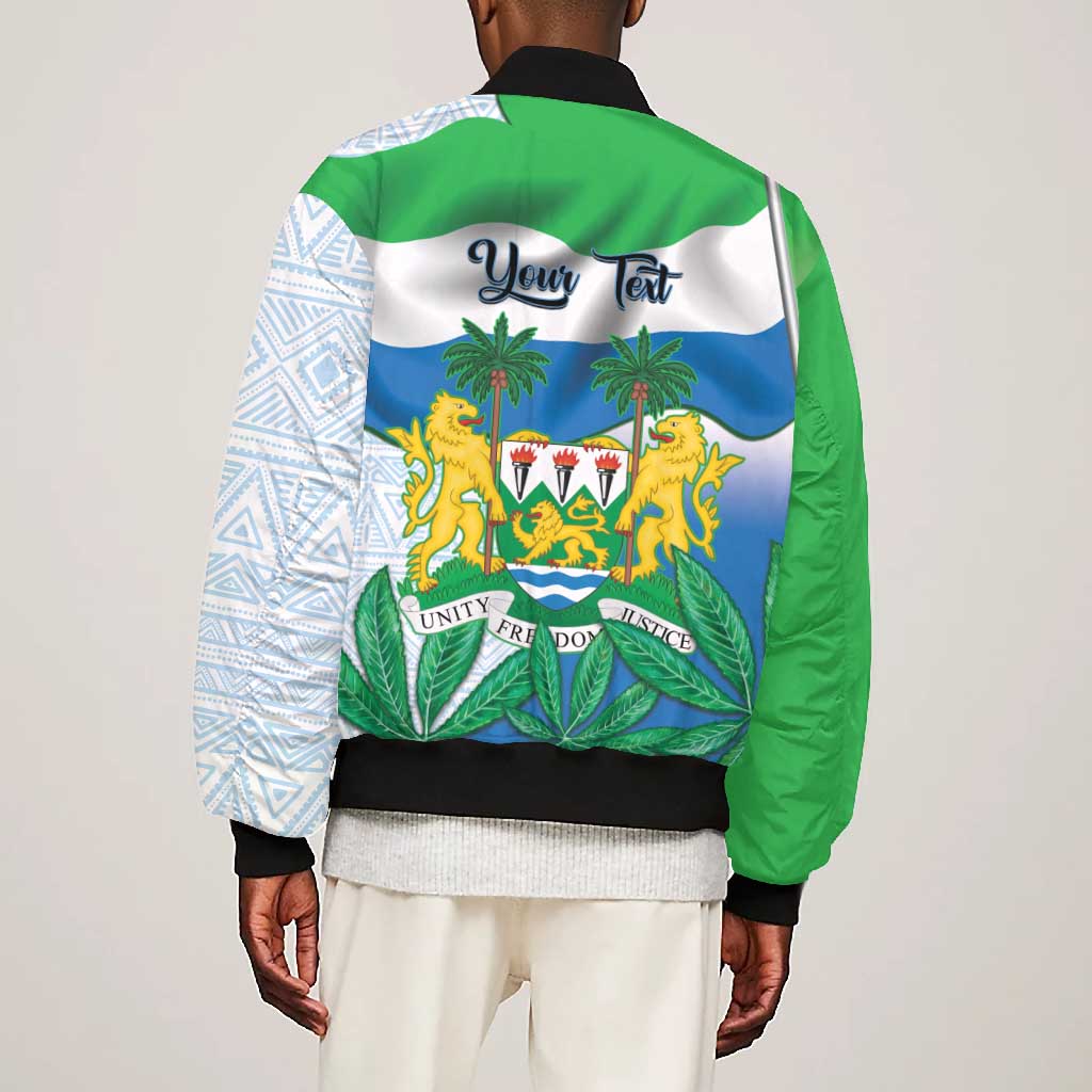 Personalised Afro Sierra Leone Bomber Jacket Chimp With Drum - Happy Independence Day