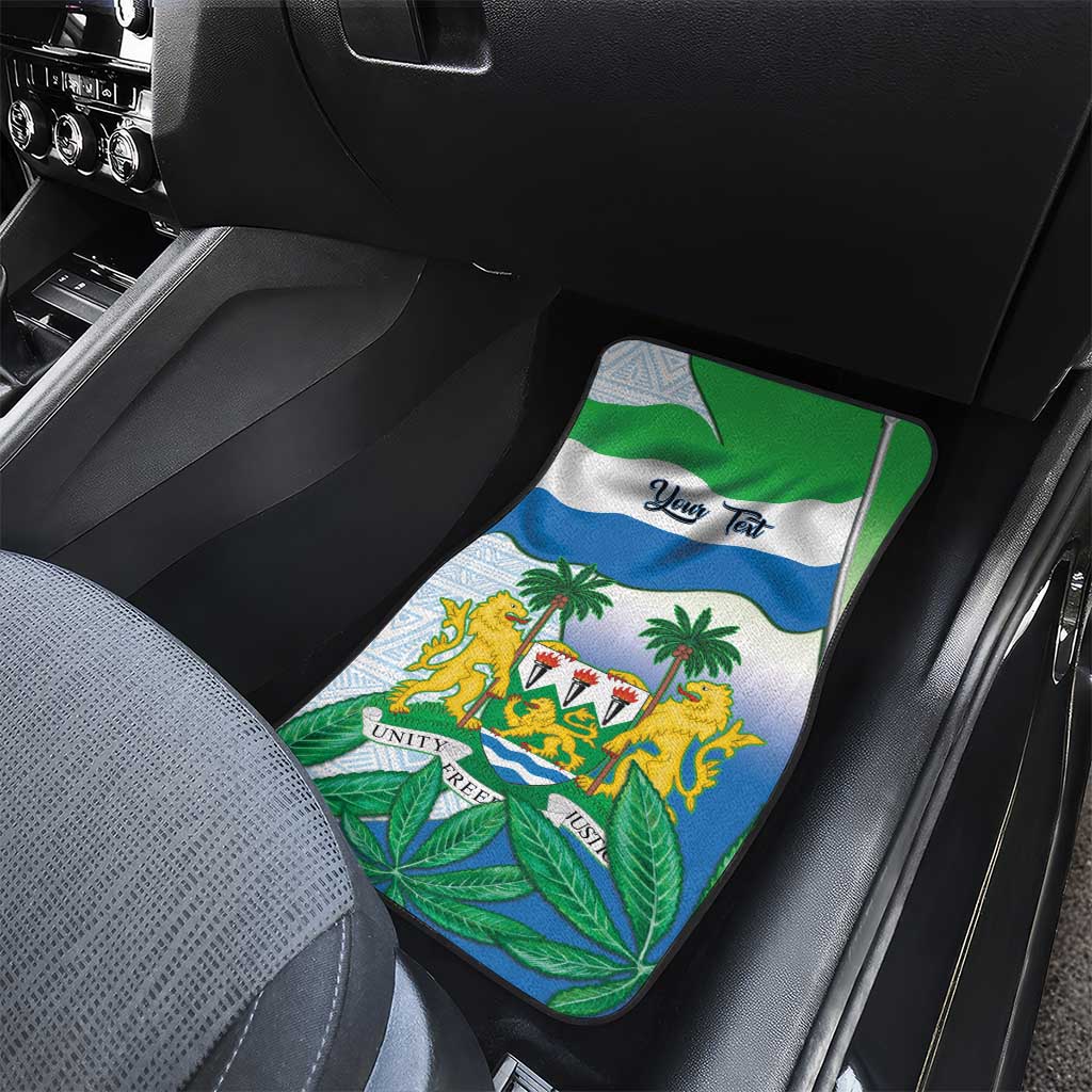 Personalised Afro Sierra Leone Car Mats Chimp With Drum - Happy Independence Day