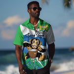 Personalised Afro Sierra Leone Hawaiian Shirt Chimp With Drum - Happy Independence Day