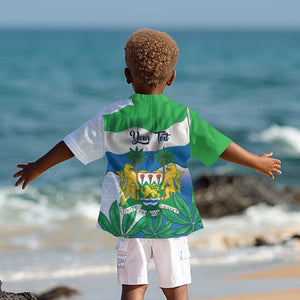 Personalised Afro Sierra Leone Kid Hawaiian Shirt Chimp With Drum - Happy Independence Day