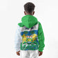 Personalised Afro Sierra Leone Kid Hoodie Chimp With Drum - Happy Independence Day