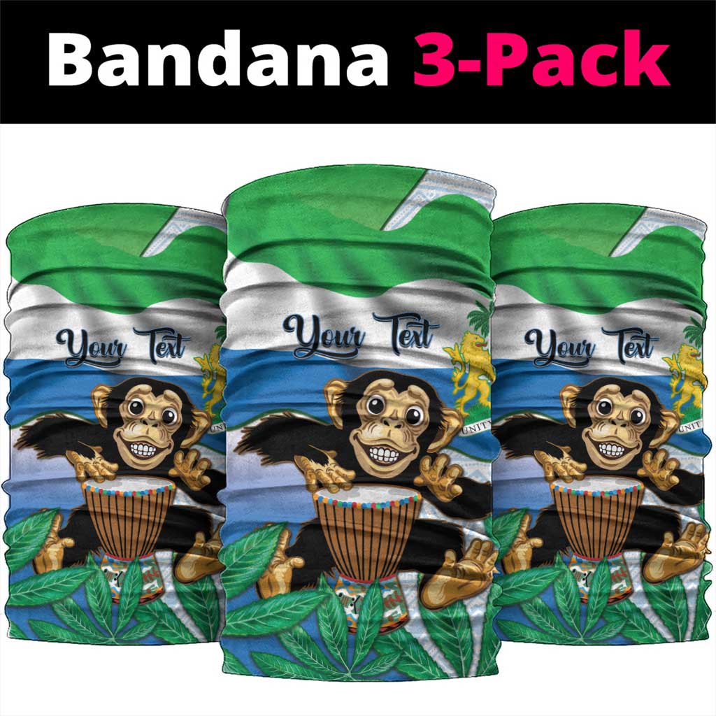 Personalised Afro Sierra Leone Neck Gaiter Chimp Drum - Happy Independence Day LT14