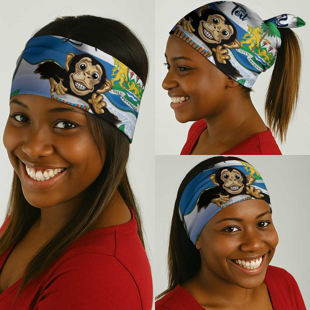 Personalised Afro Sierra Leone Neck Gaiter Chimp Drum - Happy Independence Day LT14