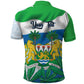 Personalised Afro Sierra Leone Polo Shirt Chimp With Drum - Happy Independence Day