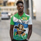 Personalised Afro Sierra Leone Polo Shirt Chimp With Drum - Happy Independence Day